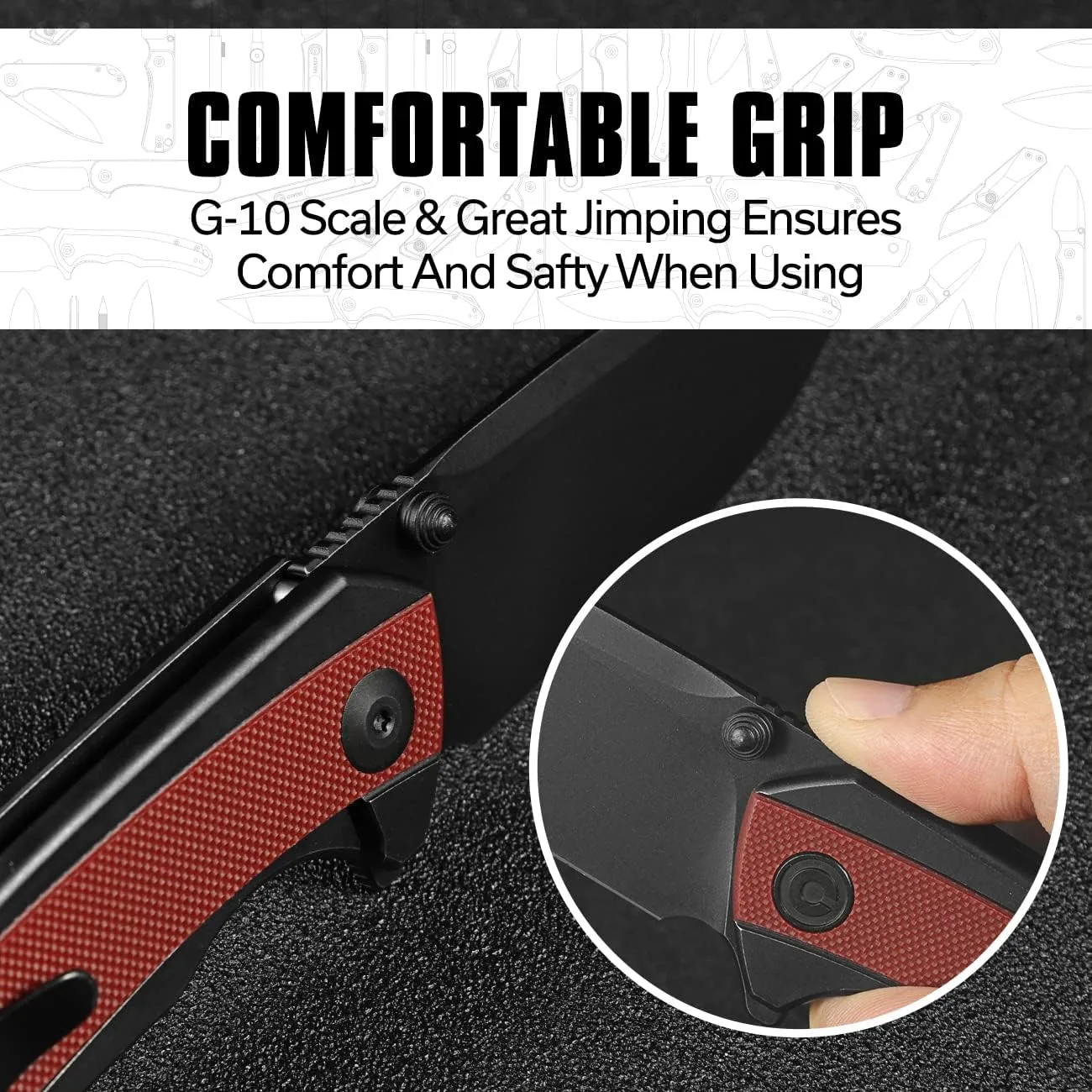 CIVIVI Teraxe Pocket Knife for EDC, 3.48-in Nitro-V Blade One Size Burgundy