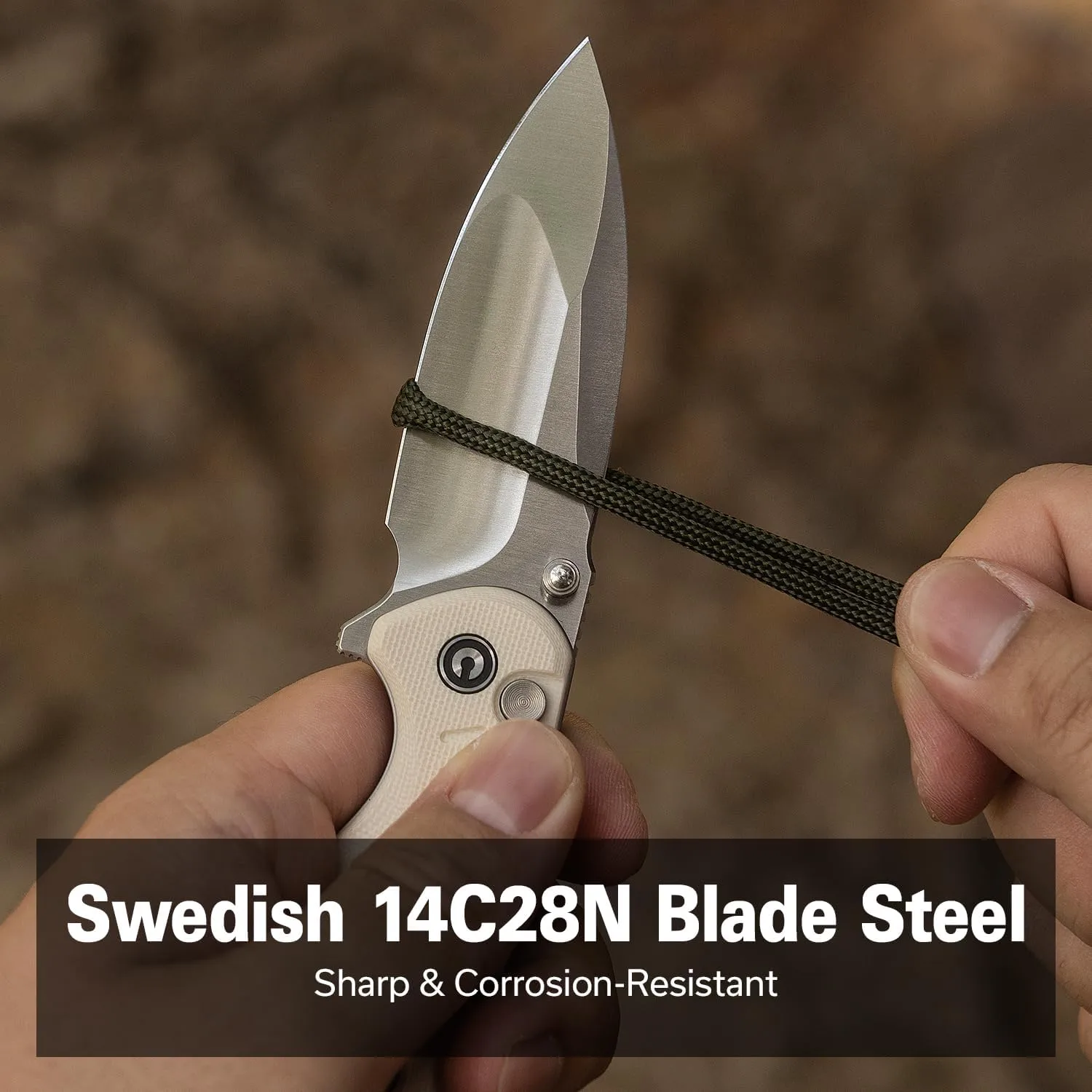 CIVIVI Triptych Folding Pocket Knife, 2.97in 14C28N Blade, G10 Handle, Button Lock