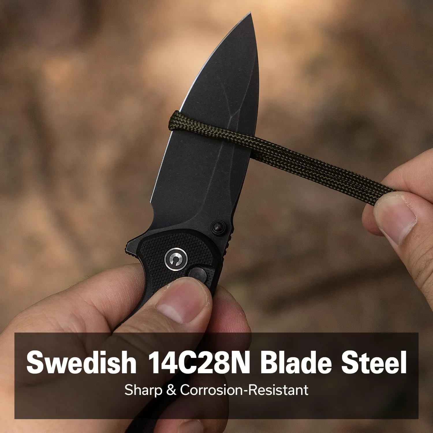 CIVIVI Triptych Folding Pocket Knife, 2.97in 14C28N Blade, G10 Handle, Button Lock