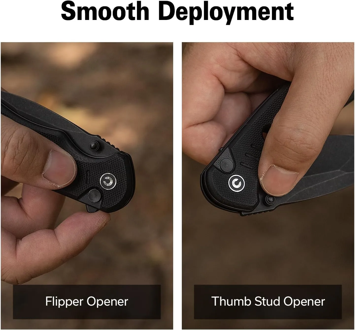 CIVIVI Triptych Folding Pocket Knife, 2.97in 14C28N Blade, G10 Handle, Button Lock