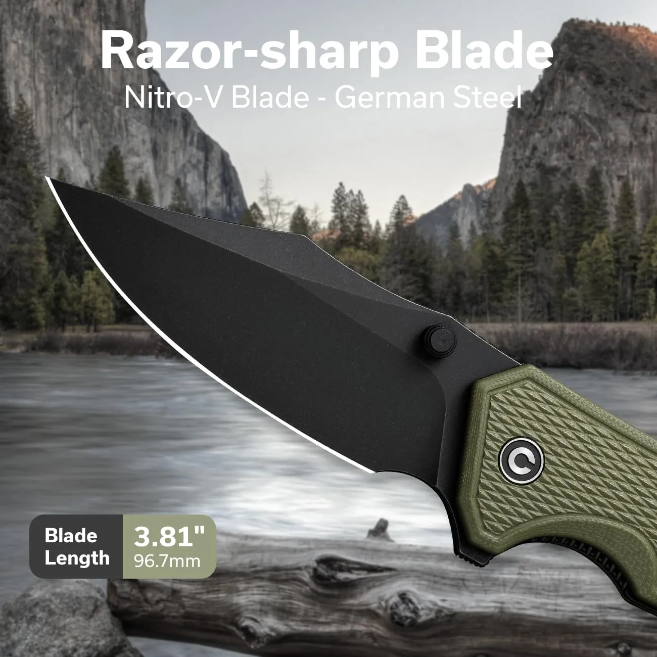 CIVIVI Vexillum Folding Knife for Outdoor and EDC, Flipper Pocket Knife with Thumb Stud Opener