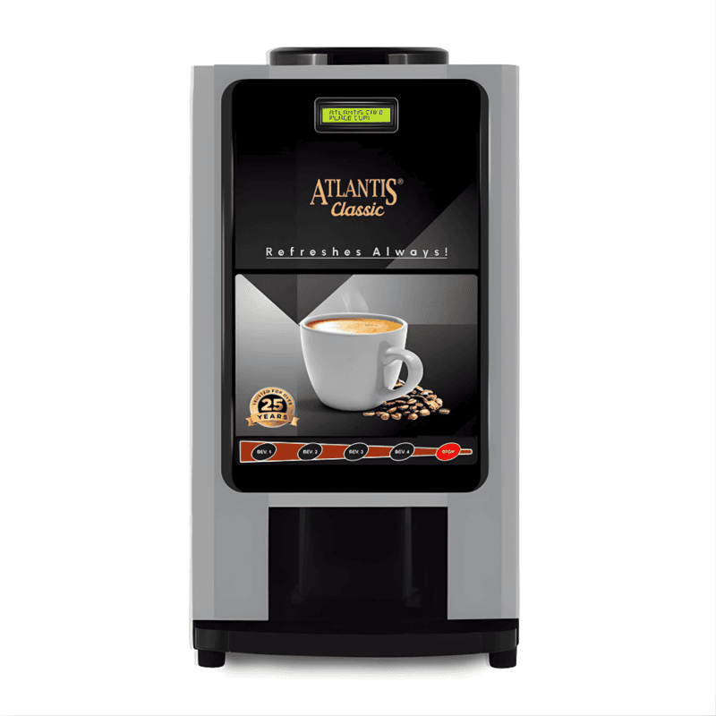 Atlantis Classic 4 lane instant tea and coffee maker dispensing cup.