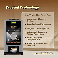 Tabletop Atlantis Classic 3 lane hot drink dispenser showing the digital display and control panel.