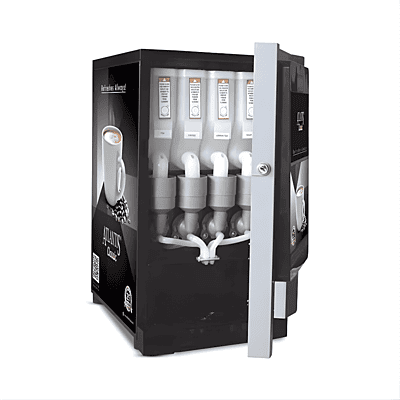 Front view of Atlantis Classic 4 lane tea and coffee vending machine.