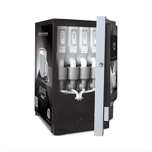 Front view of Atlantis Classic 4 lane tea and coffee vending machine.