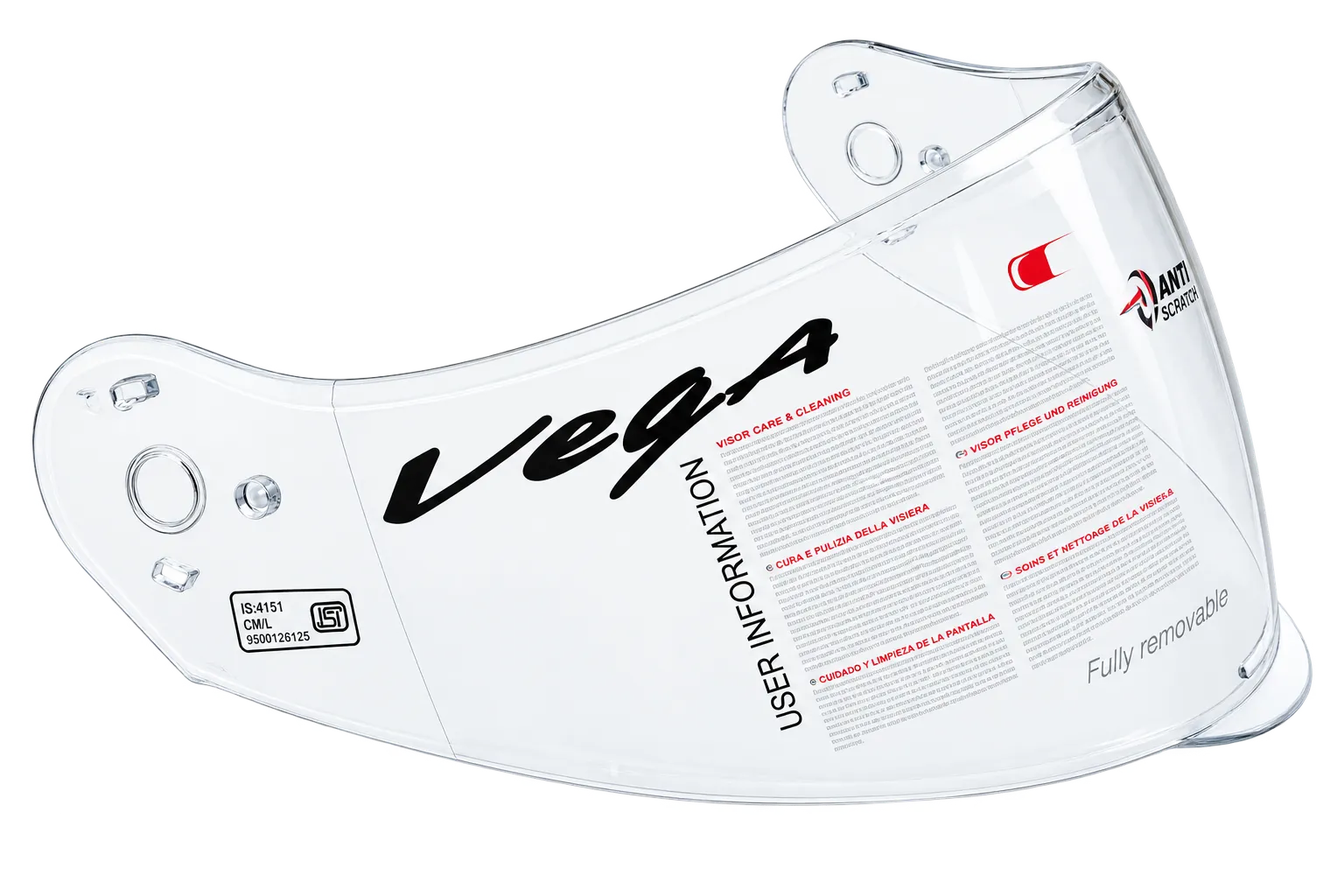VEGA CLEAR VISOR FOR SPIKE VEGA CLEAR VISOR FOR SPIKE