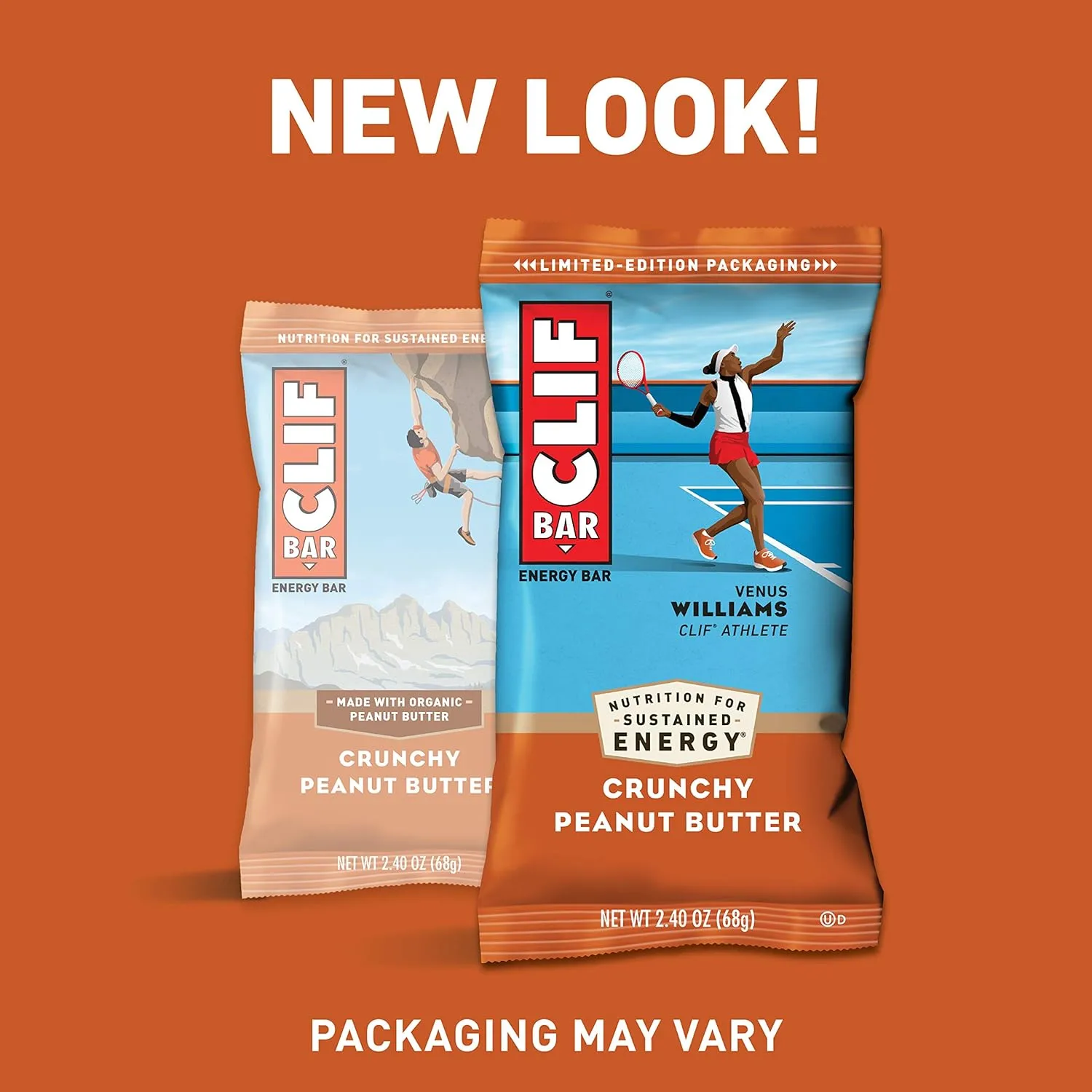 Clif Bars - Energy Bars - Crunchy Peanut Butter - Made with Organic Oats - Plant Based Food - Vegetarian