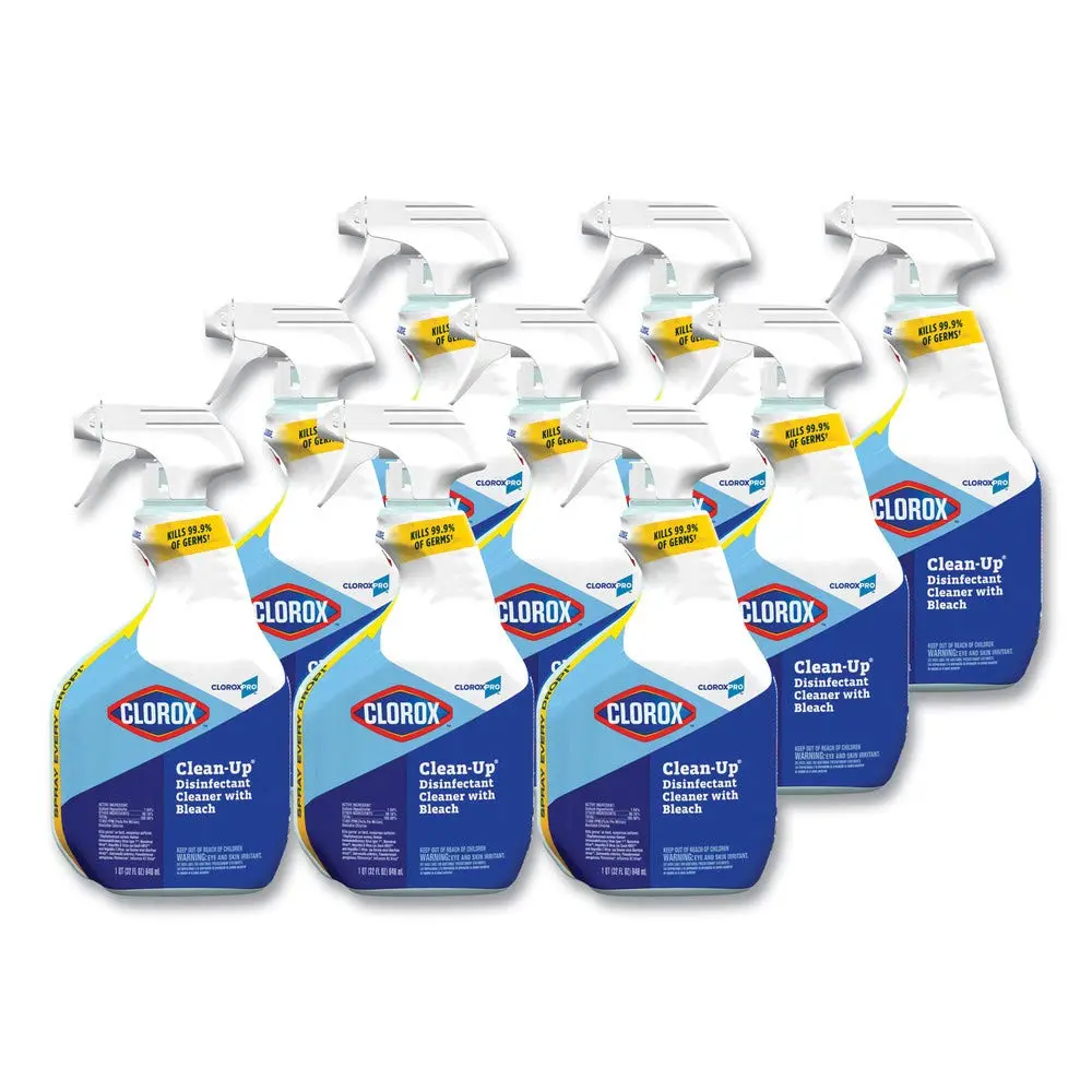 Clean-Up Disinfectant Cleaner with Bleach, 32oz Smart Tube Spray, 9/Carton 288 Ounce (Pack of 1)