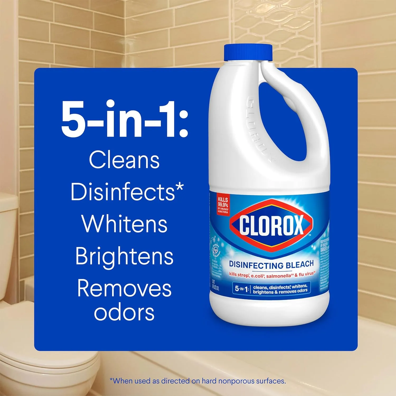 CLOROX Disinfecting Bleach, Concentrated Formula, Regular - 43 Fl oz