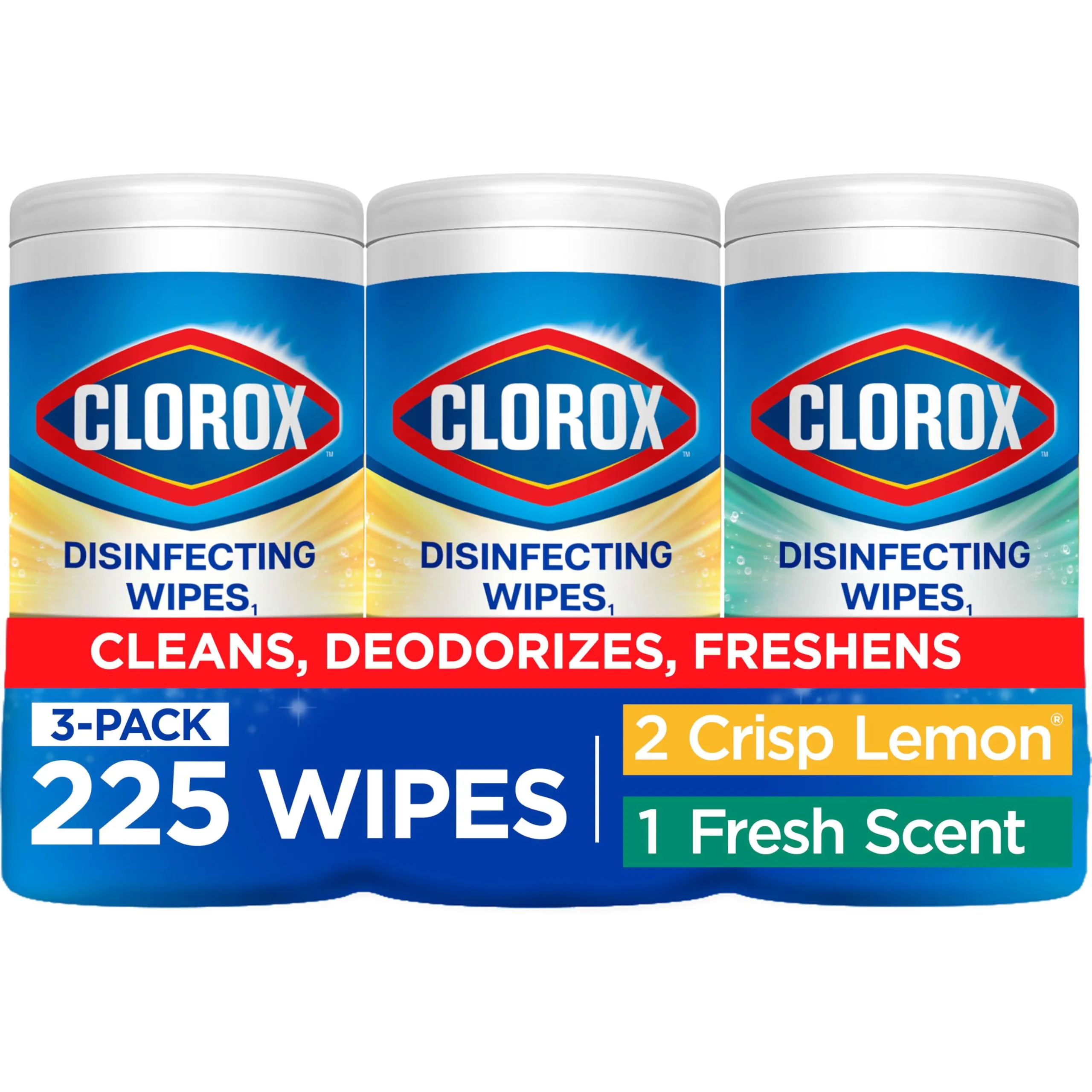 Clorox Disinfecting Wipes Value Pack, Cleaning Wipes, 75 Count Each, Pack of 3 (Package May Vary) Standard Packaging