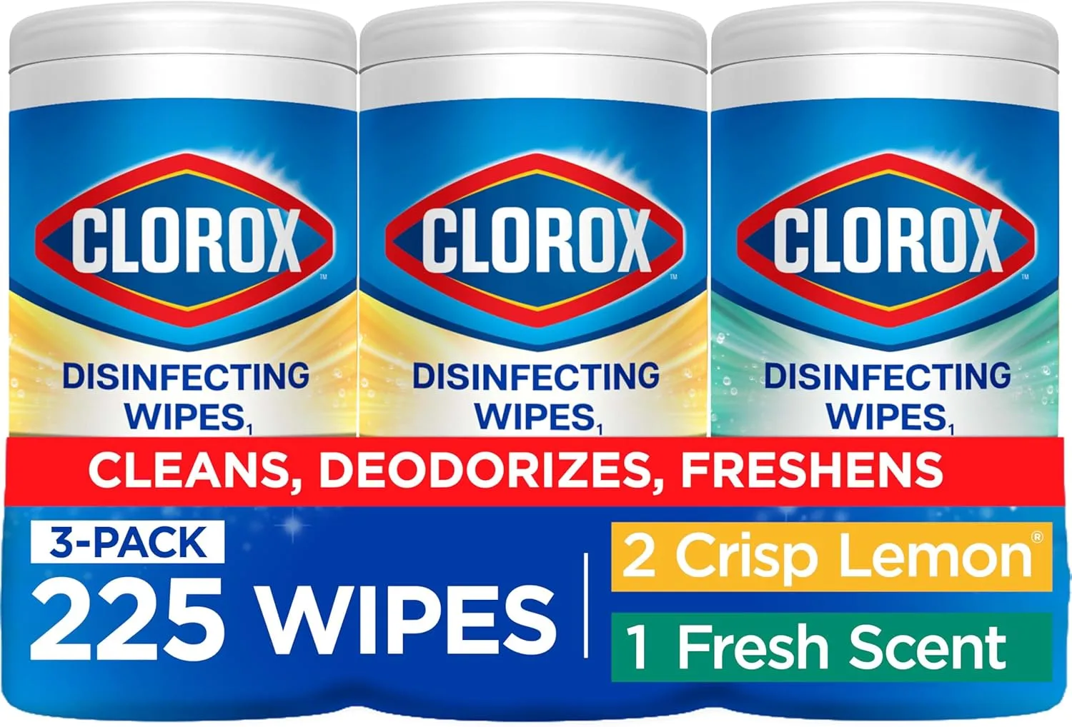Clorox Disinfecting Wipes Value Pack, Cleaning Wipes, 75 Count Each, Pack of 3 (Package May Vary) Standard Packaging