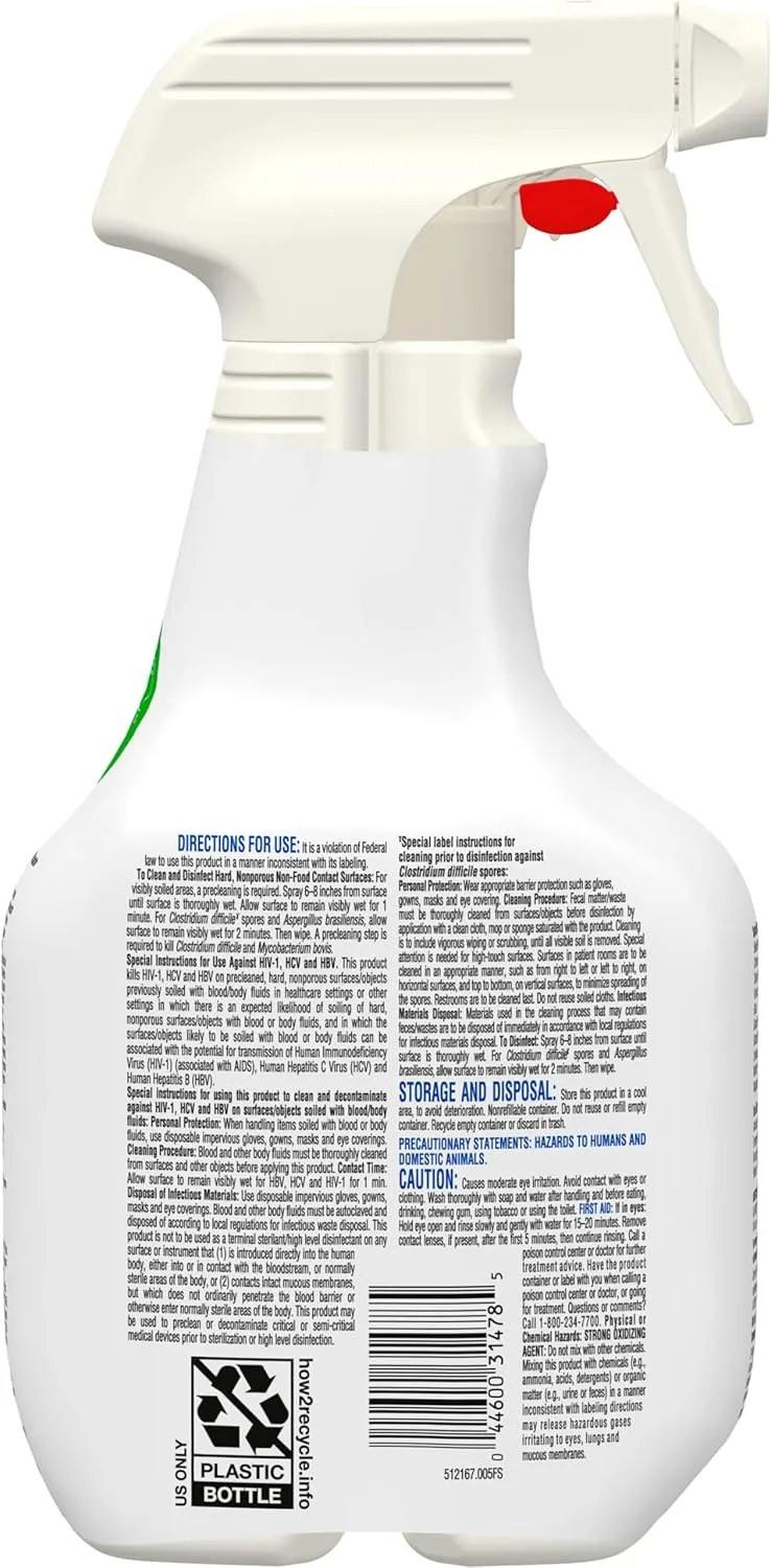 Clorox Healthcare Fuzion Cleaner Disinfectant Spray, 32 Fl Oz
