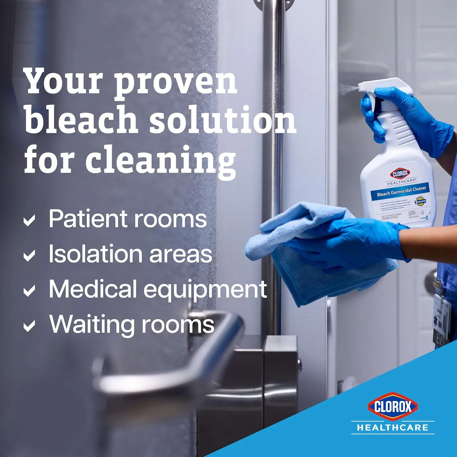 Clorox Healthcare Bleach Germicidal Cleaner, 32 fl oz, Case of 6