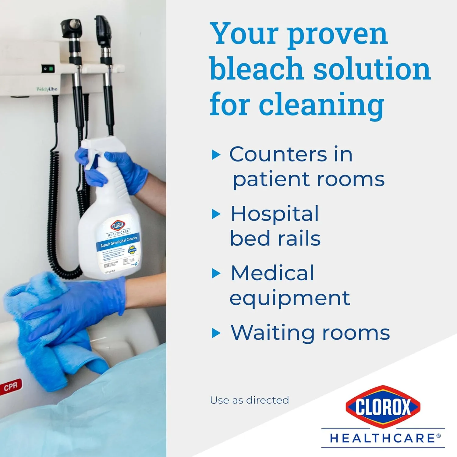Clorox Healthcare Bleach Germicidal Cleaner, 32 fl oz, Case of 6