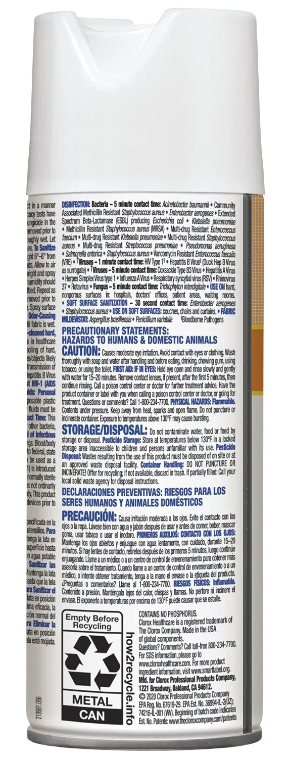 CloroxPro Healthcare Citrace Hospital Disinfectant & Sanitizer Aerosol Spray, 14 Ounces