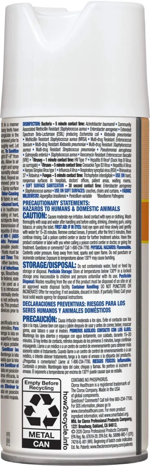 CloroxPro Healthcare Citrace Hospital Disinfectant & Sanitizer Aerosol Spray, 14 Ounces