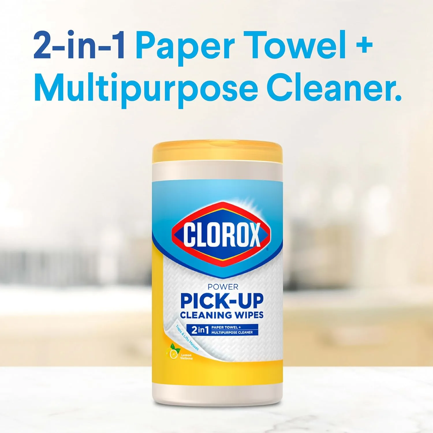 CLOROX Power Pick-Up Cleaning Wipes, Lemon Verbena - 75 Count