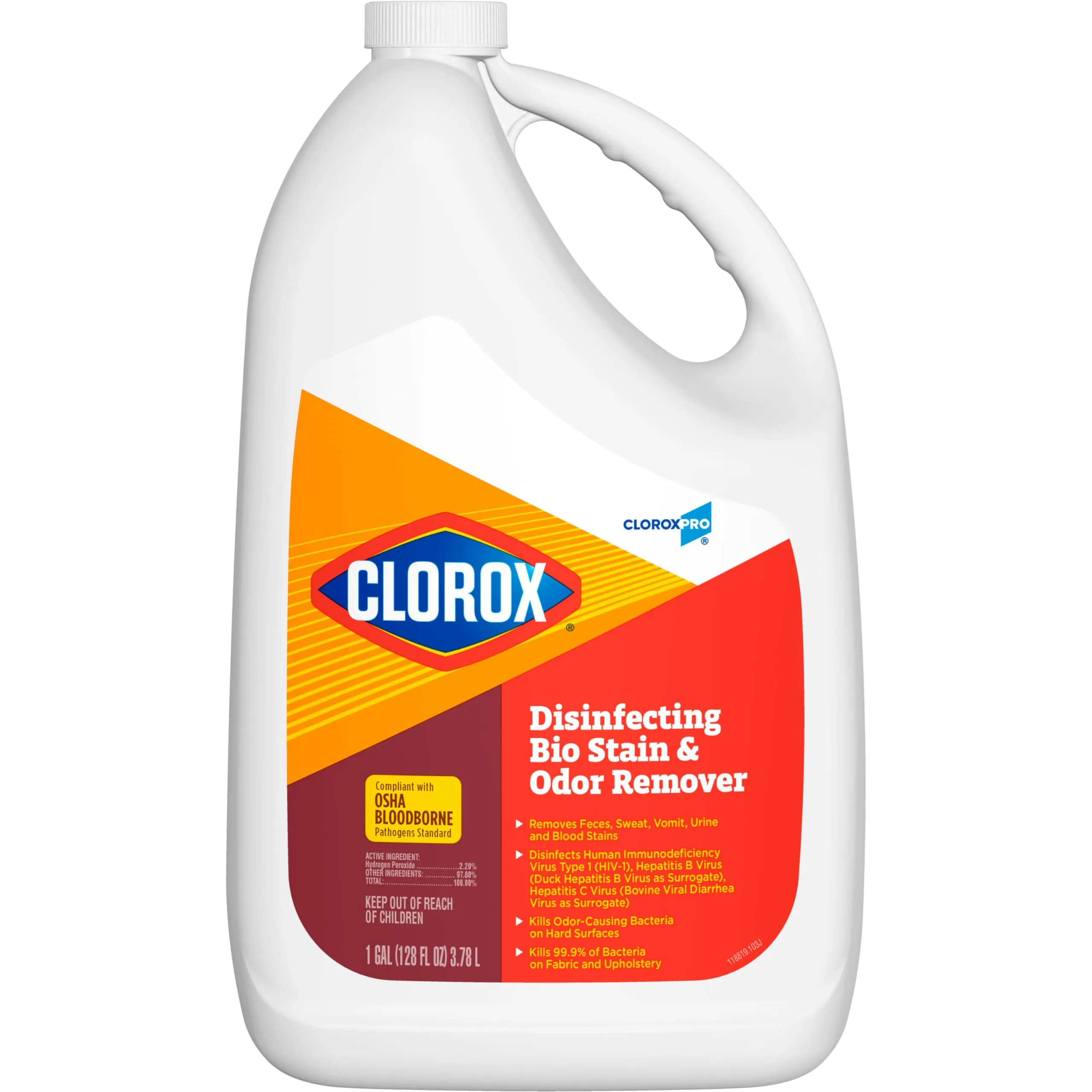 CloroxPro Clorox Disinfecting Bio Stain and Odor Remover Refill, 128 Fluid Ounces (Packaging May Vary)