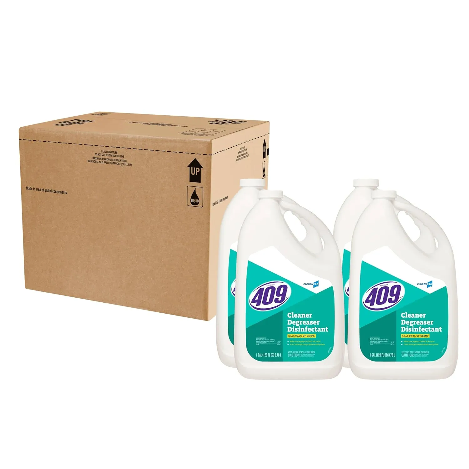 CloroxPro Formula 409 Cleaner Degreaser Disinfectant Refill, 128 fl oz (Pack of 4)