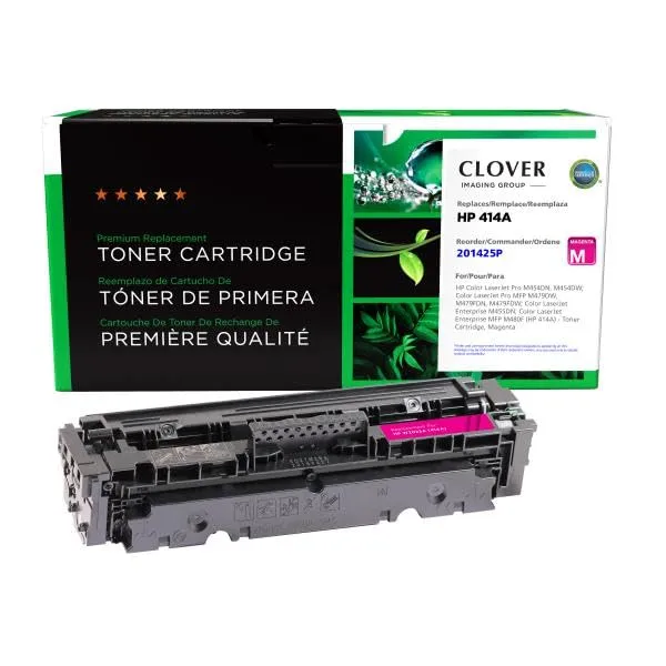Clover Remanufactured Toner Cartridge Replacement for HP 414A (W2023A) | Magenta