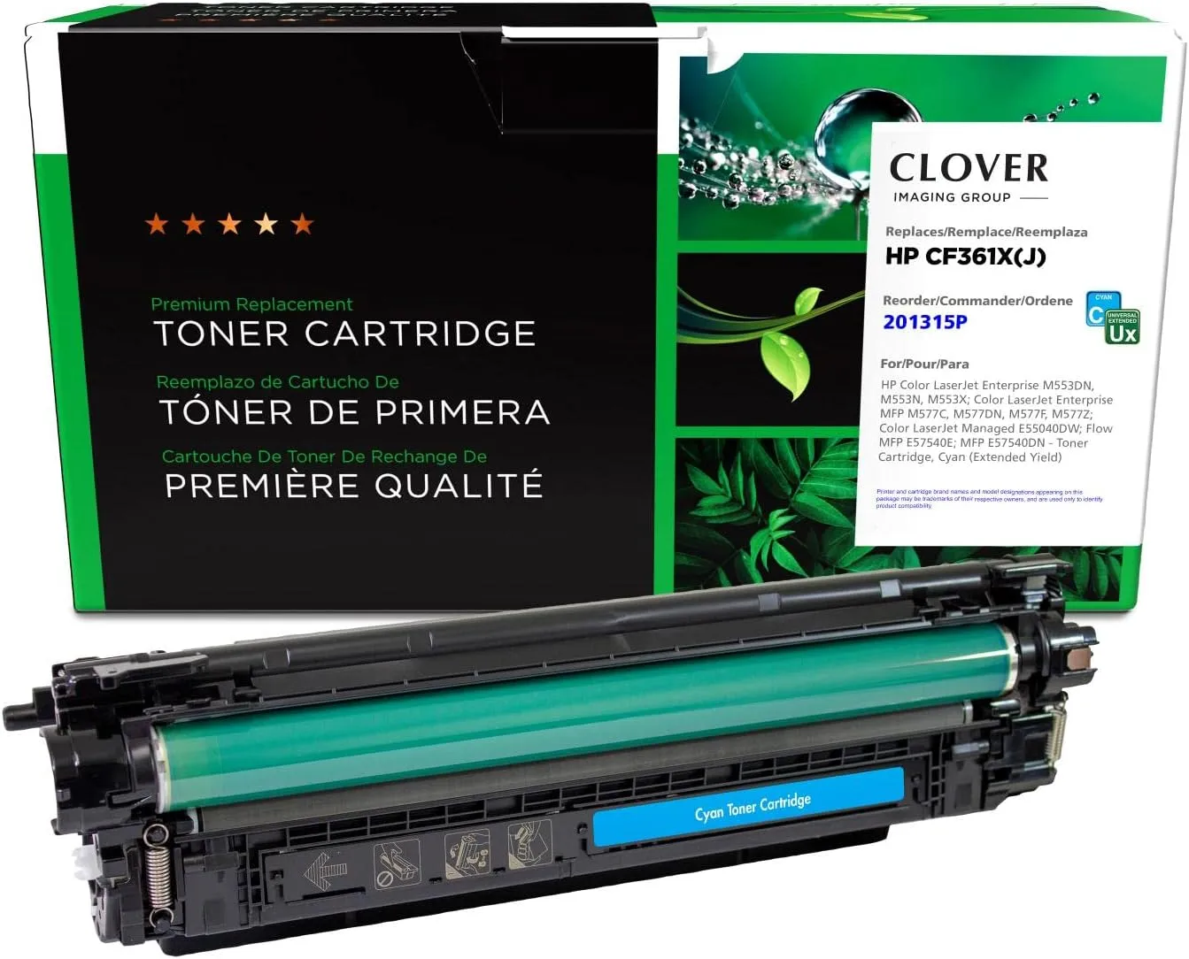 Clover Remanufactured Extended Yield Toner Cartridge Replacement for HP CF361X |Cyan