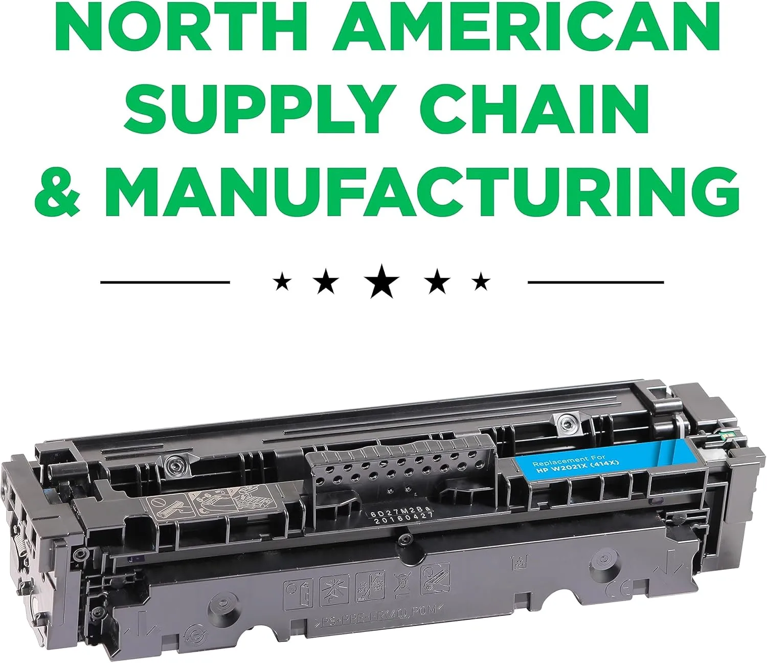 Clover Remanufactured High Yield Toner Cartridge (Reused OEM Chip) Replacement for HP 414X (W2021X) Cyan