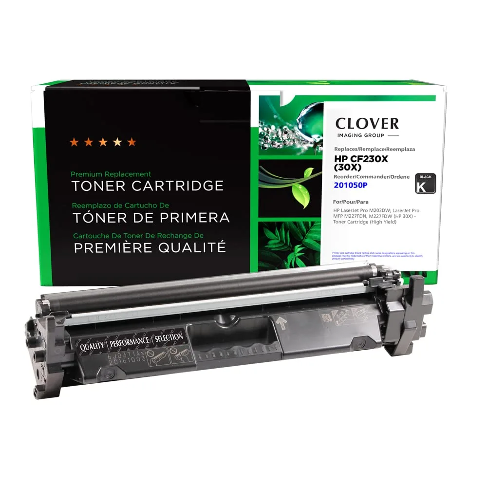 Clover Remanufactured Toner Cartridge Replacement for HP CF230X (HP 30X) | Black | High Yield