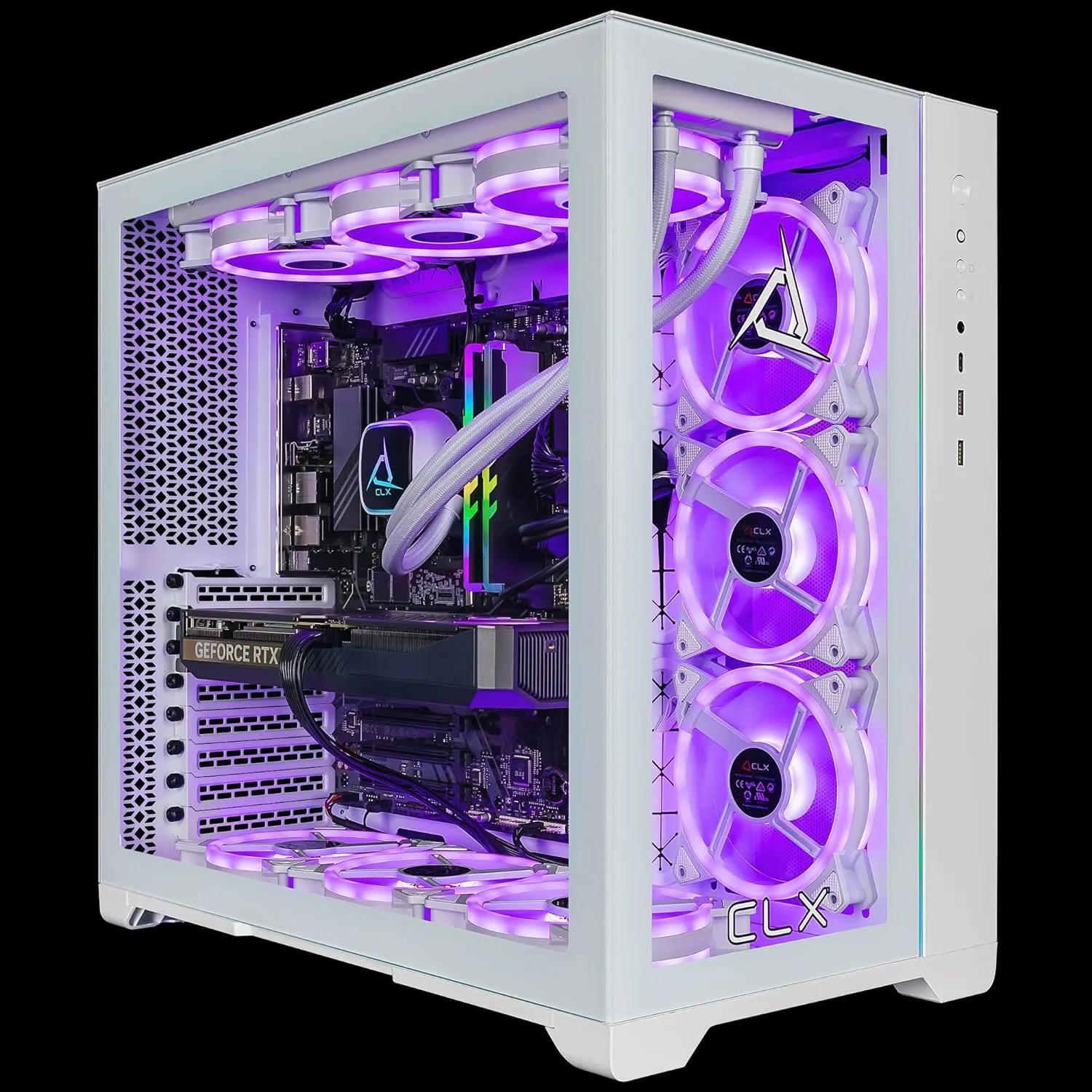 CLX Set Gaming PC - AMD Ryzen 7 7800X3D 4.2GHz, GeForce RTX 5070, 2TB NVMe M.2 SSD, 6TB HDD, 64GB DDR5 RGB Memory, 360mm AIO, WiFi, Windows 11 Home, White