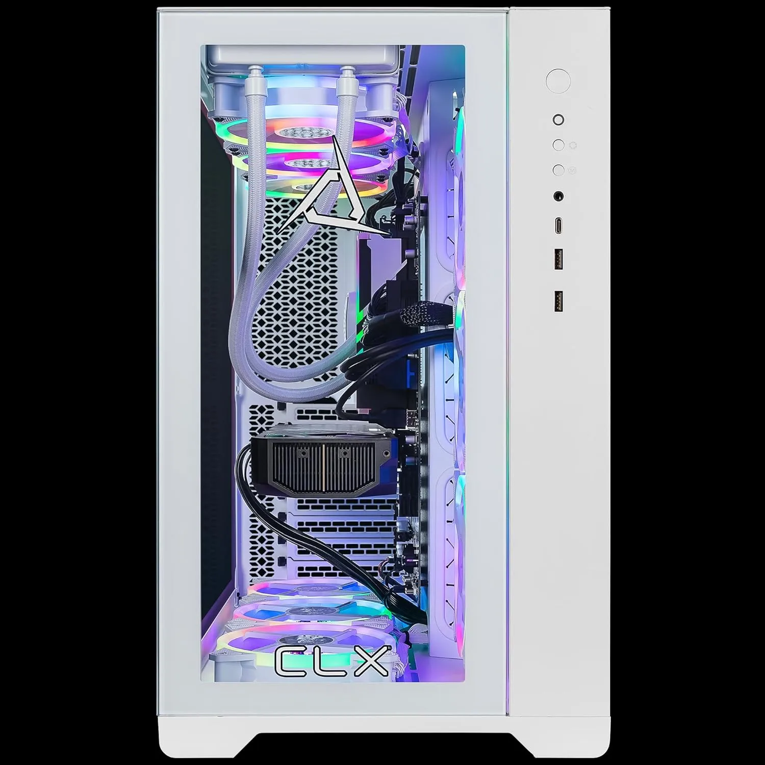 CLX Set Gaming PC - AMD Ryzen 7 7800X3D 4.2GHz, GeForce RTX 5070, 2TB NVMe M.2 SSD, 6TB HDD, 64GB DDR5 RGB Memory, 360mm AIO, WiFi, Windows 11 Home, White