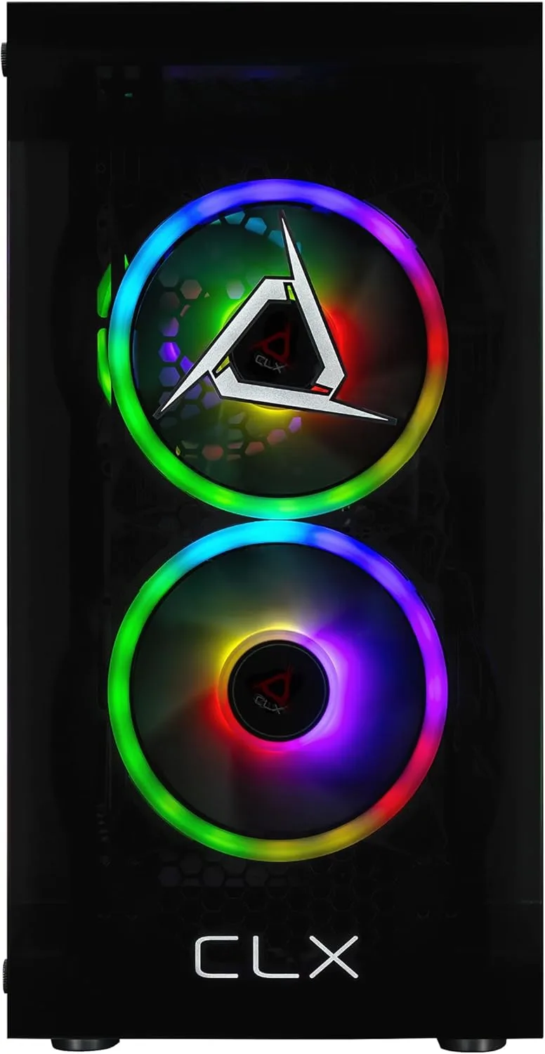 CLX Set Gaming PC - Intel Core i5 14400F 2.5GHz, GeForce RTX 5060, 2TB NVMe M.2 SSD, 32GB DDR5 RGB Memory, CPU air Cooler, WiFi, Windows 11 Home, Black 14400F | RTX 5060