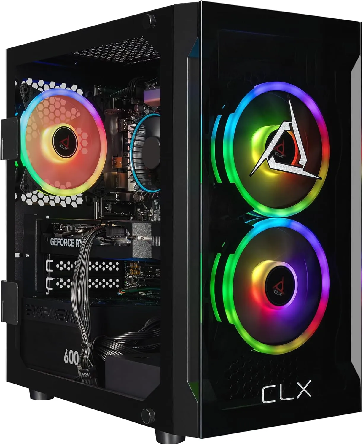CLX Set Gaming PC - Intel Core i5 14400F 2.5GHz, GeForce RTX 5060, 2TB NVMe M.2 SSD, 32GB DDR5 RGB Memory, CPU air Cooler, WiFi, Windows 11 Home, Black 14400F | RTX 5060