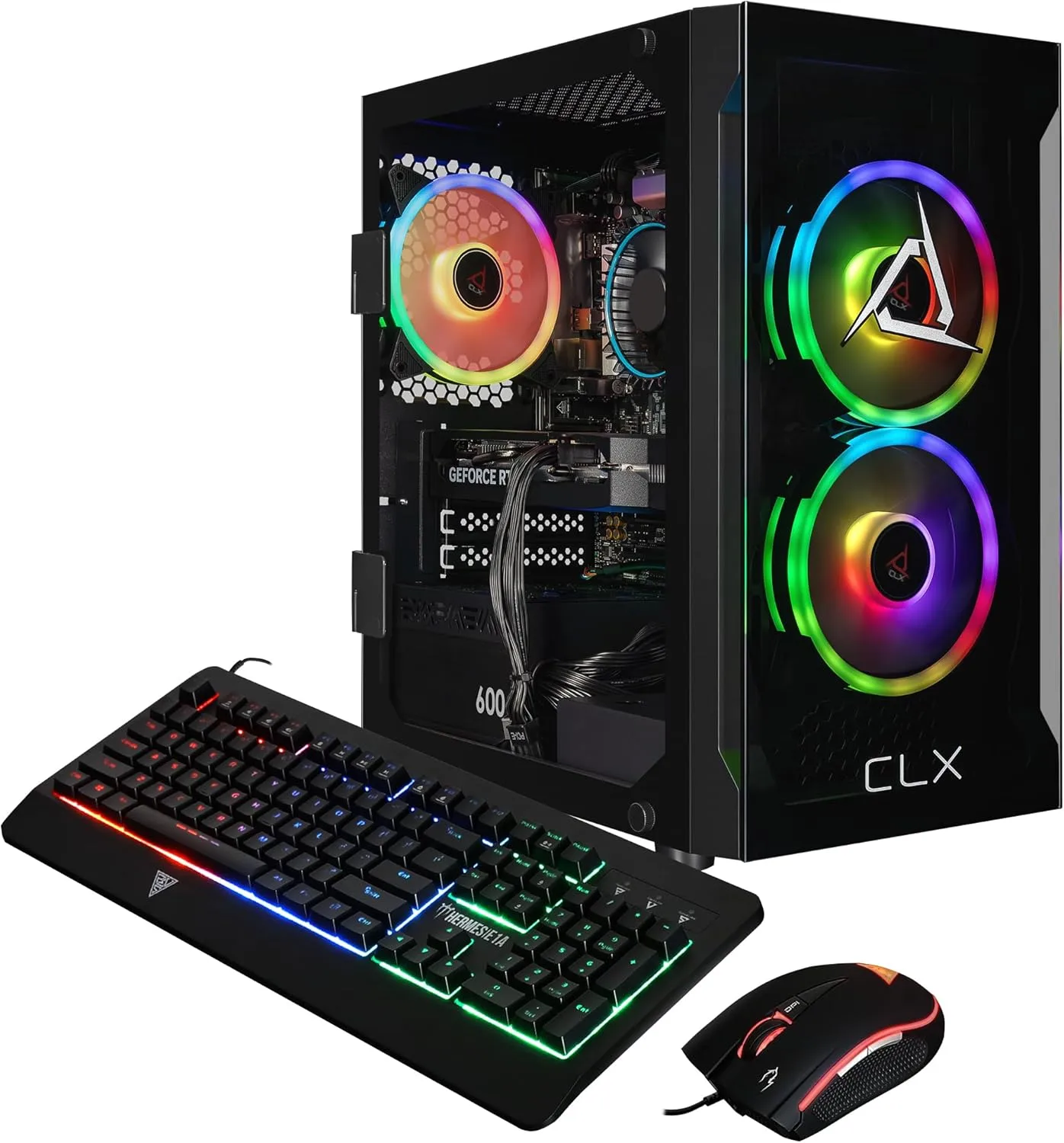 CLX Set Gaming PC - Intel Core i5 14400F 2.5GHz, GeForce RTX 5060, 2TB NVMe M.2 SSD, 32GB DDR5 RGB Memory, CPU air Cooler, WiFi, Windows 11 Home, Black 14400F | RTX 5060