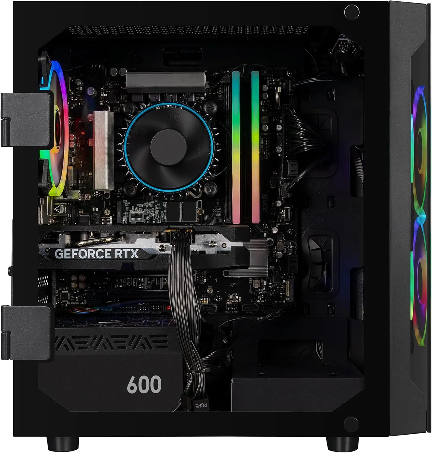 CLX Set Gaming PC - Intel Core i5 14400F 2.5GHz, GeForce RTX 5060, 2TB NVMe M.2 SSD, 32GB DDR5 RGB Memory, CPU air Cooler, WiFi, Windows 11 Home, Black 14400F | RTX 5060