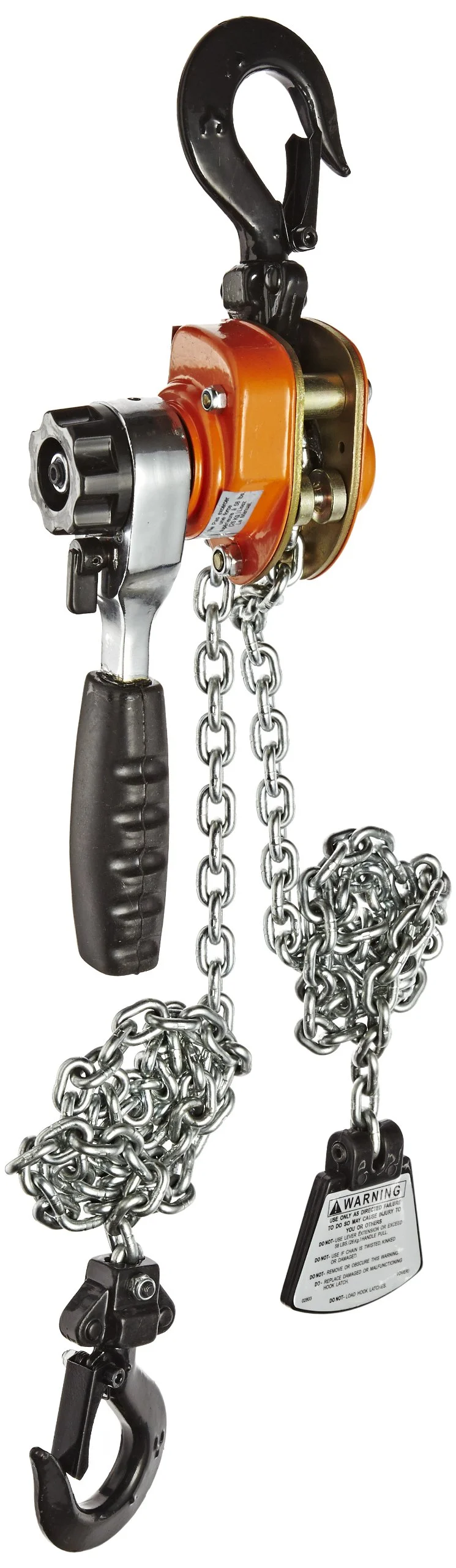 CM 602 Series Mini Ratchet Lever Chain Hoist, 6-19/64" Lever, 550 lbs Capacity, 5' Lift Height
