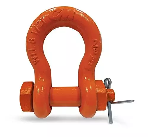 CM M653P Super Strong Anchor Shackle with Orange Powder Coated Screw Pin, 8-1/2 Ton Work Load Limit, 7/8" Size