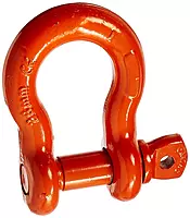 CM M654P Super Strong Anchor Shackle with Orange Powder Coated Screw Pin, 10 Ton Work Load Limit, 1" Size