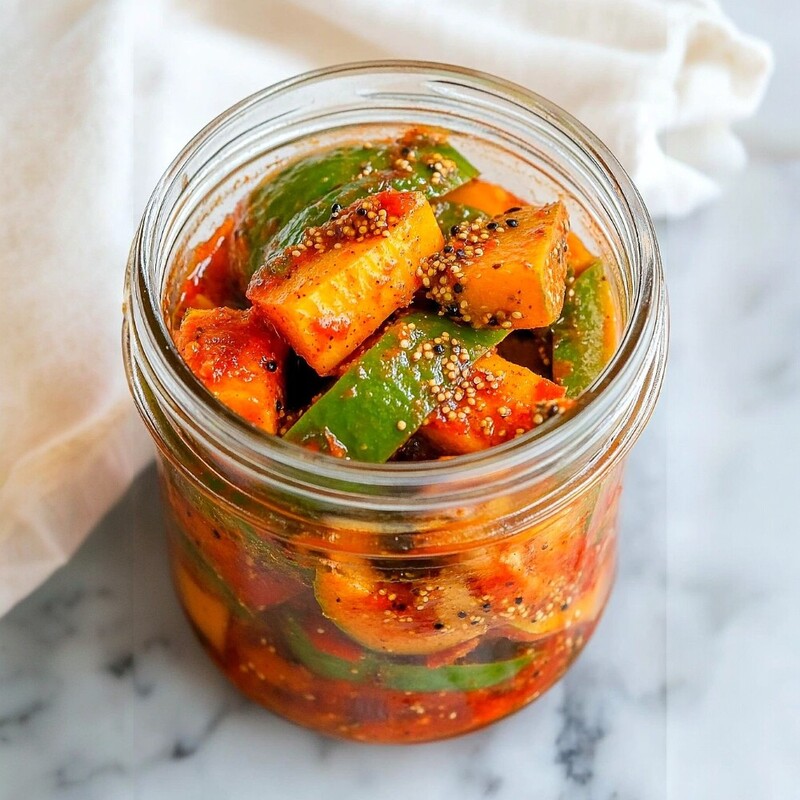 Cut Mango Pickle (with garlic)