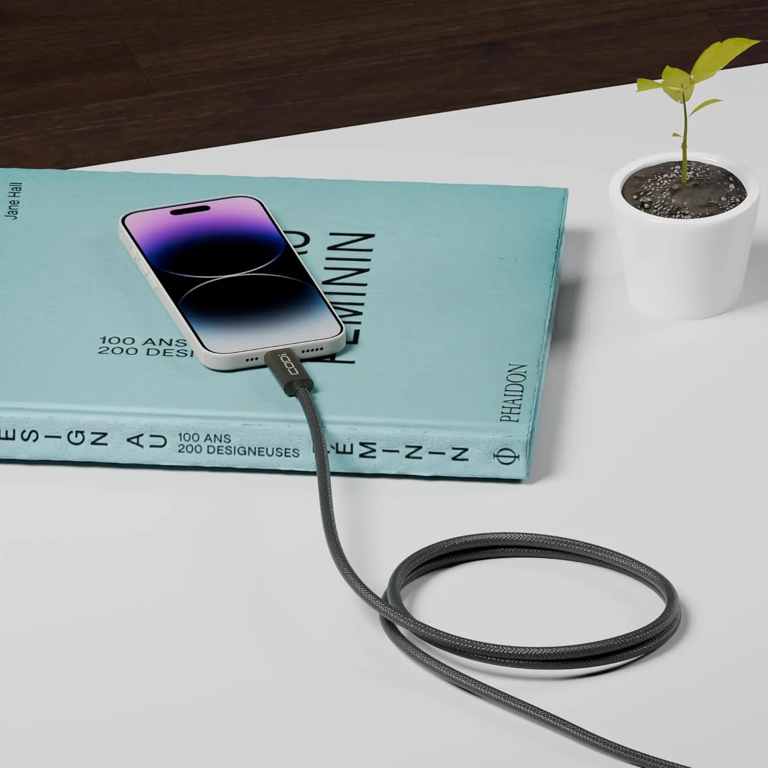CODi 3ft USB-C to USB-C Braided Nylon Charging Cable | Fast Charge & Sync | Durable Aluminum Housing