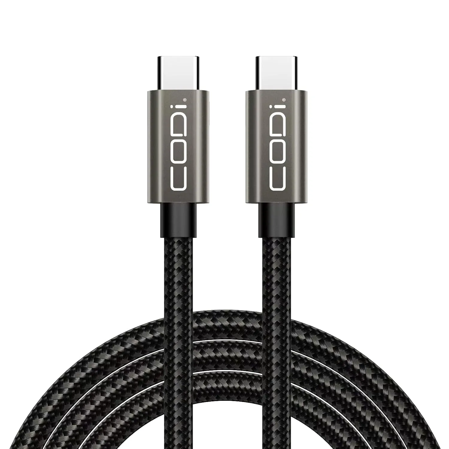CODi 3ft USB-C to USB-C Braided Nylon Charging Cable | Fast Charge & Sync | Durable Aluminum Housing