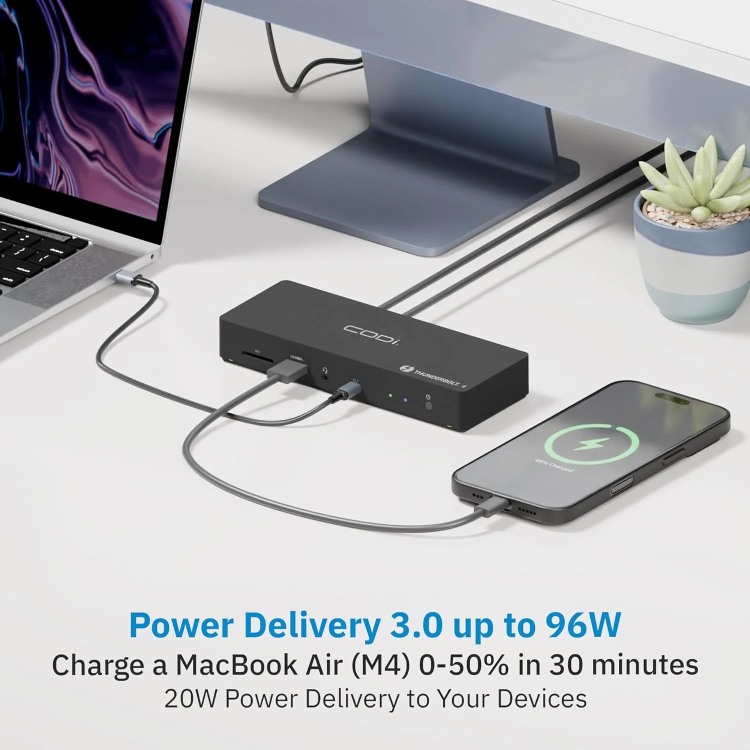 CODi Centro T4 10-in-1 Thunderbolt 4 Docking Station - Charging Capability - Memory Card Reader - SD - DSTB4101