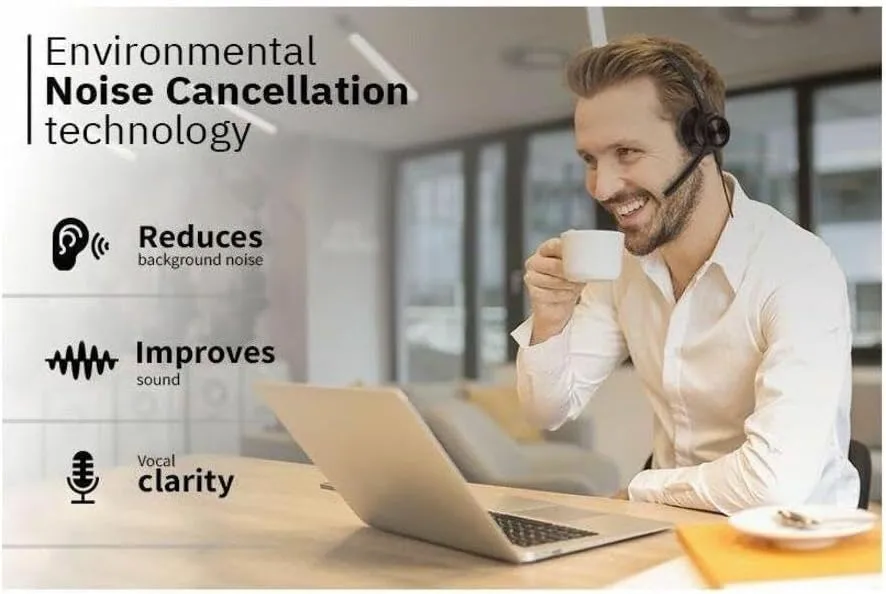 CODi CLARO Wired Stereo Dual Ear Headset w/ AI ENC Microphone - Stereo - USB Type C - Wired - Over-the-Head - A04618