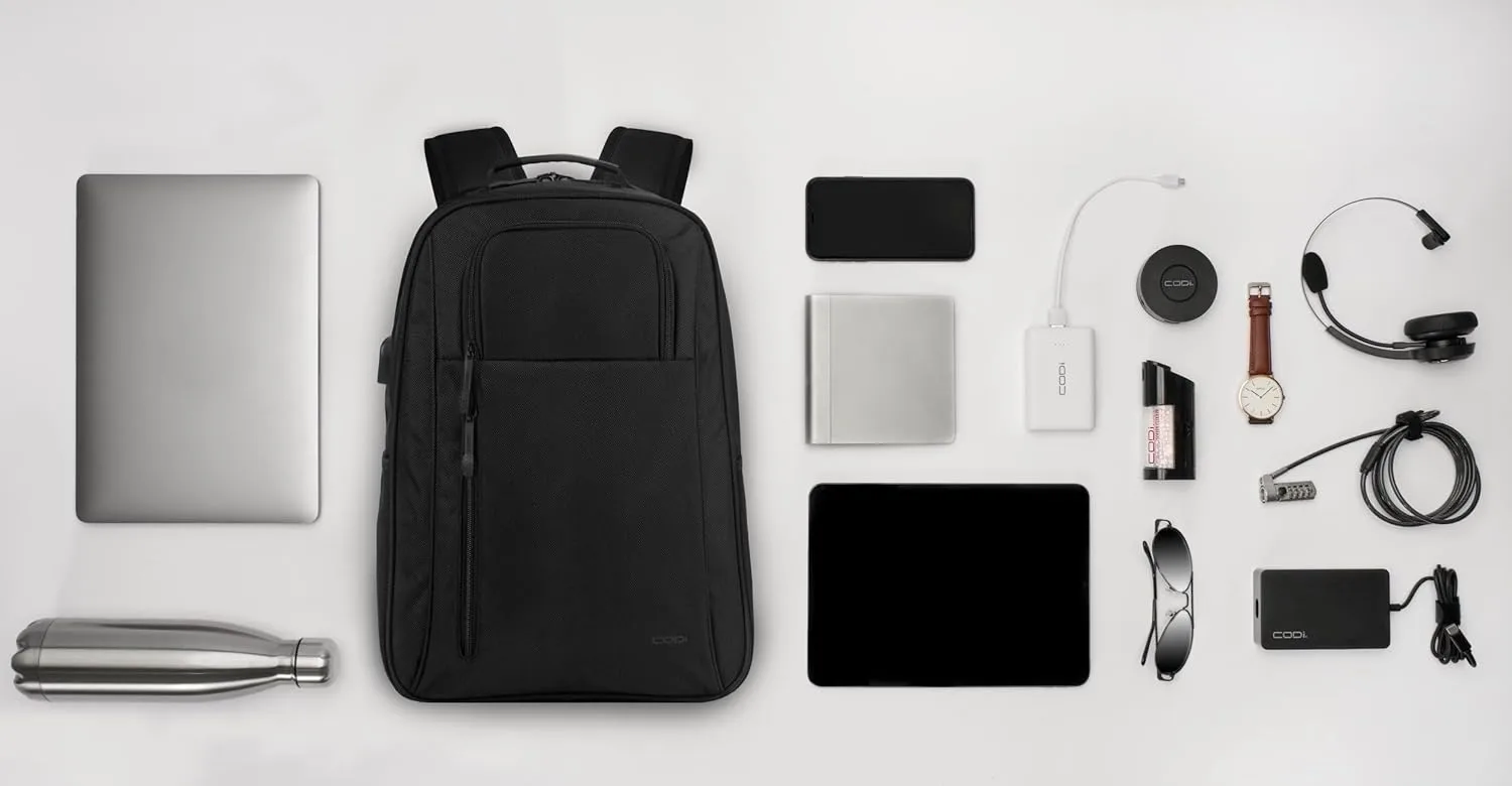 CODi Fortis 16" Laptop Backpack – Eco-Friendly Business Backpack with USB Charging Port, Recycled Materials