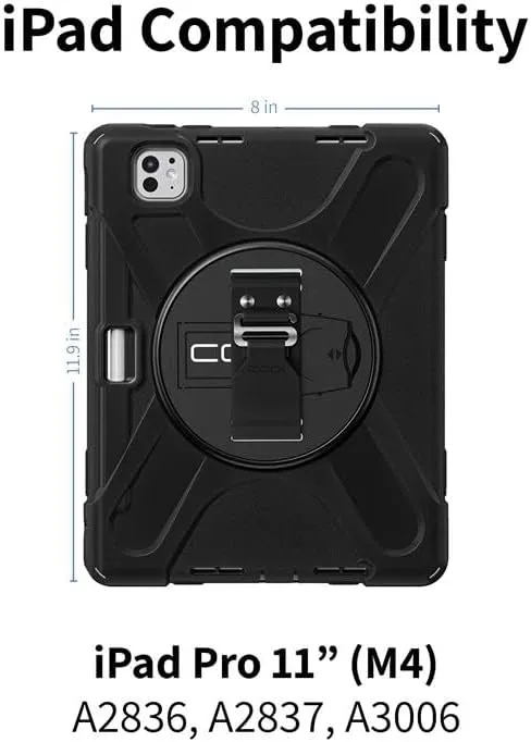 CODi Rugged Case for iPad Pro 11" (M4) (2024) | 360° Protection, Drop-Test & Fluid Contamination Certified