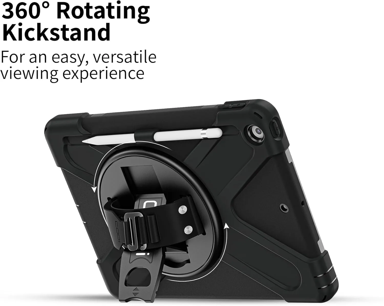 CODi Rugged iPad 10.2" Case for 9th, 8th, 7th Gen – Shockproof Protective Cover with Kickstand, Hand/Shoulder Strap