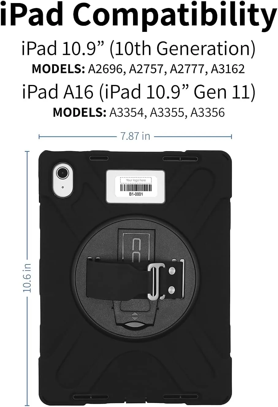 CODi Rugged iPad Case 11" (A16)/iPad 10.9" (10th Generation) | Heavy-Duty Shockproof Protection, 360° Coverage