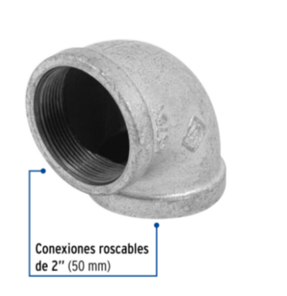 Codo 90°, acero galvanizado, 2' - CG-506 / 48751