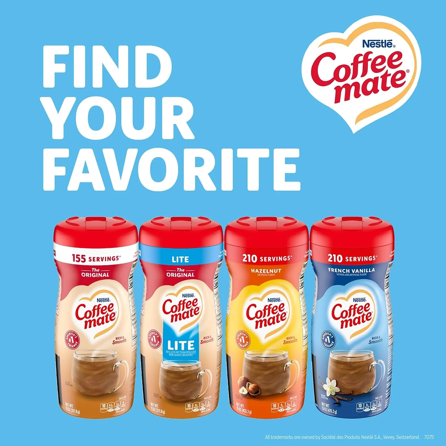 Nestle Coffee mate French Vanilla Powder Coffee Creamer 15 oz. Canister