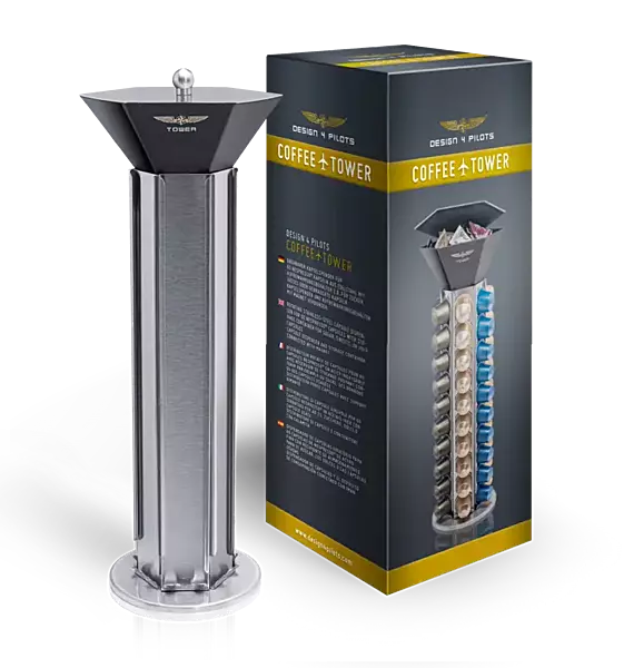 Coffee Tower (Silver/black with golden logo)