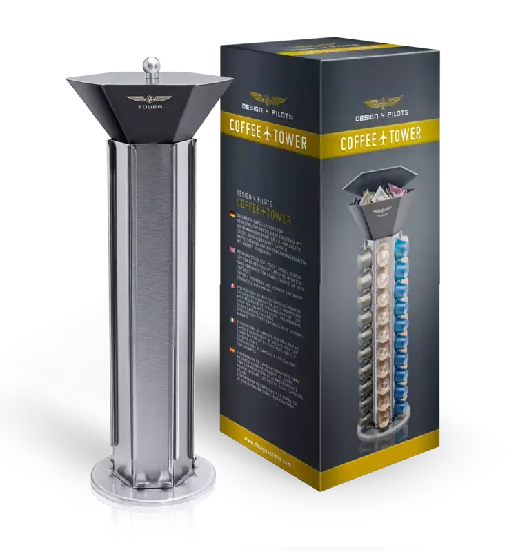 Coffee Tower (Silver/black with golden logo)