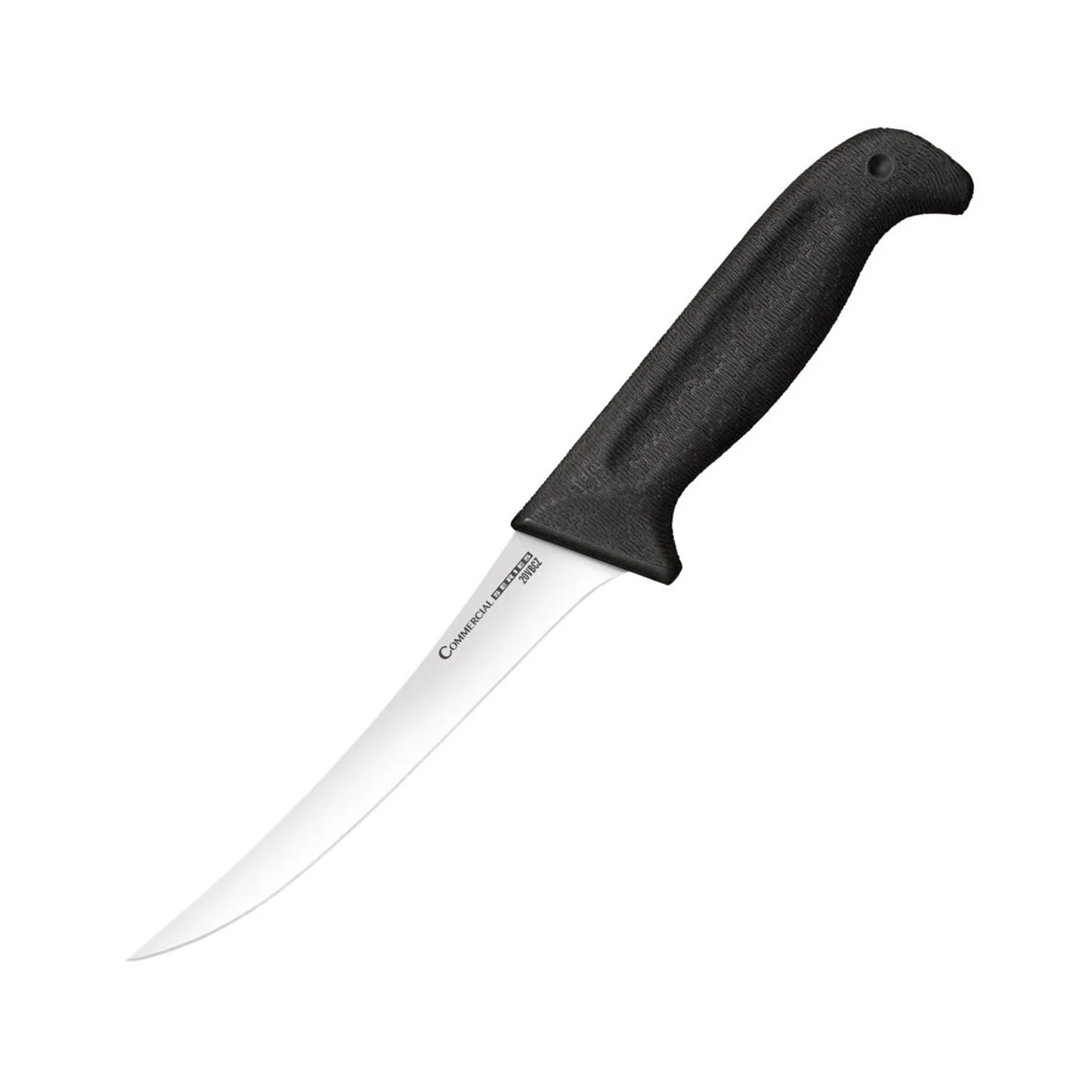 Cold Steel Commercial Series 6" Stiff Curved German 4116 Stainless Steel Fixed Blade Trailing Point Narrow Game & Fish